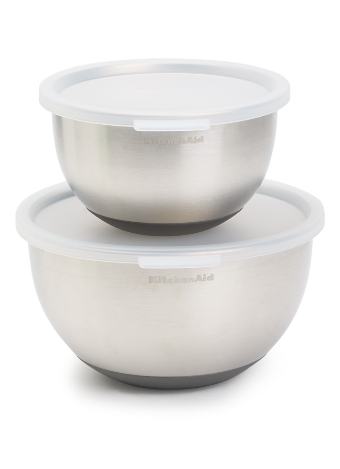 KitchenAid Beslagkom met deksel set van 2  - voorkant zilver