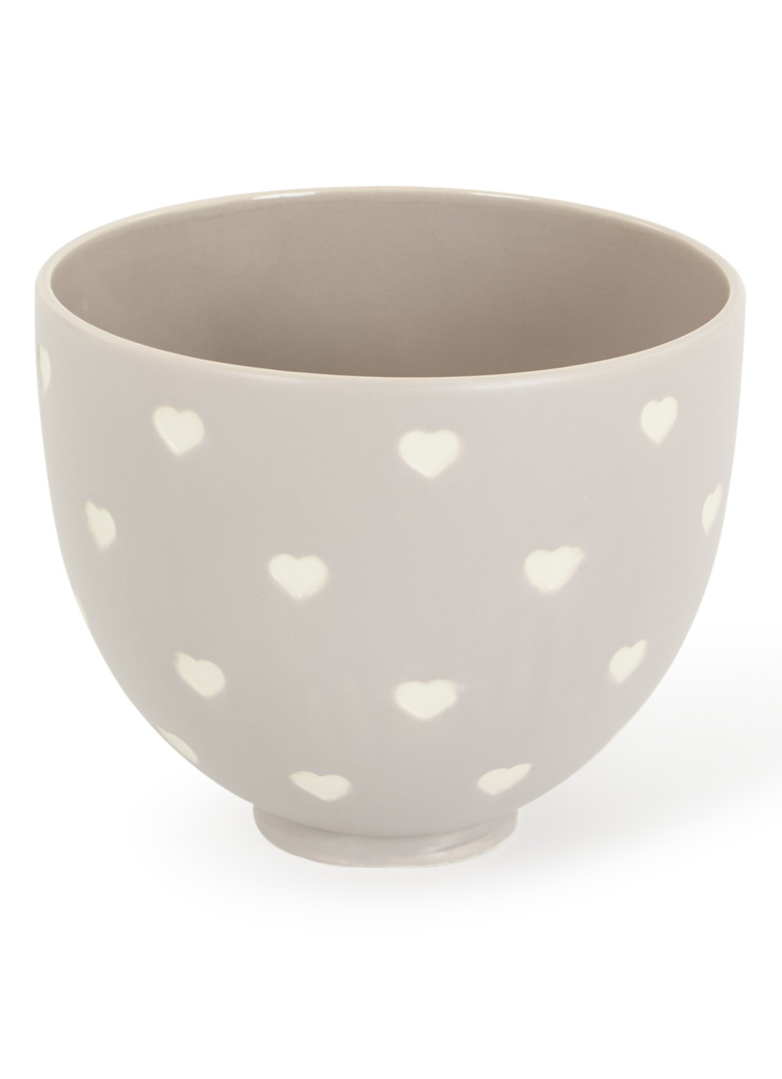 KitchenAid Ceramic Hearts beslagkom 4,7 liter - voorkant grijs