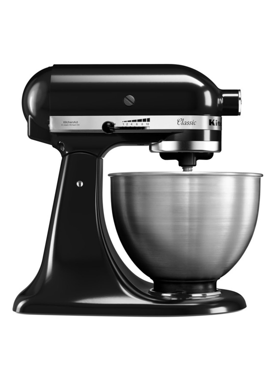 KitchenAid Classic keukenmachine met kantelbare kop 4,3 liter 5K45SSE - voorkant 4 onyx zwart