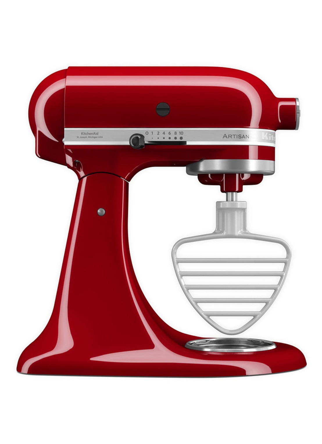 KitchenAid Deegklopper + deegschraper voor keukenmachine 5KSMPB5W - voorkant 2 wit