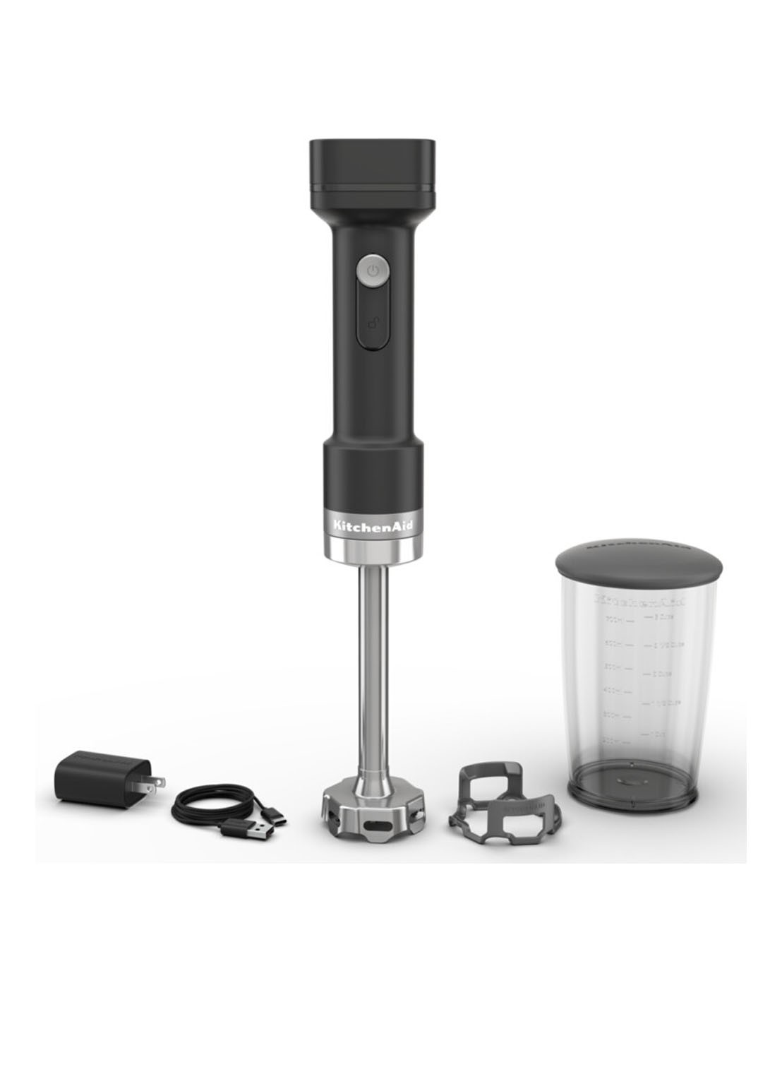 KitchenAid Go draadloze staafmixer 5KHBRV71BM - Zwart - voorkant 3 zwart
