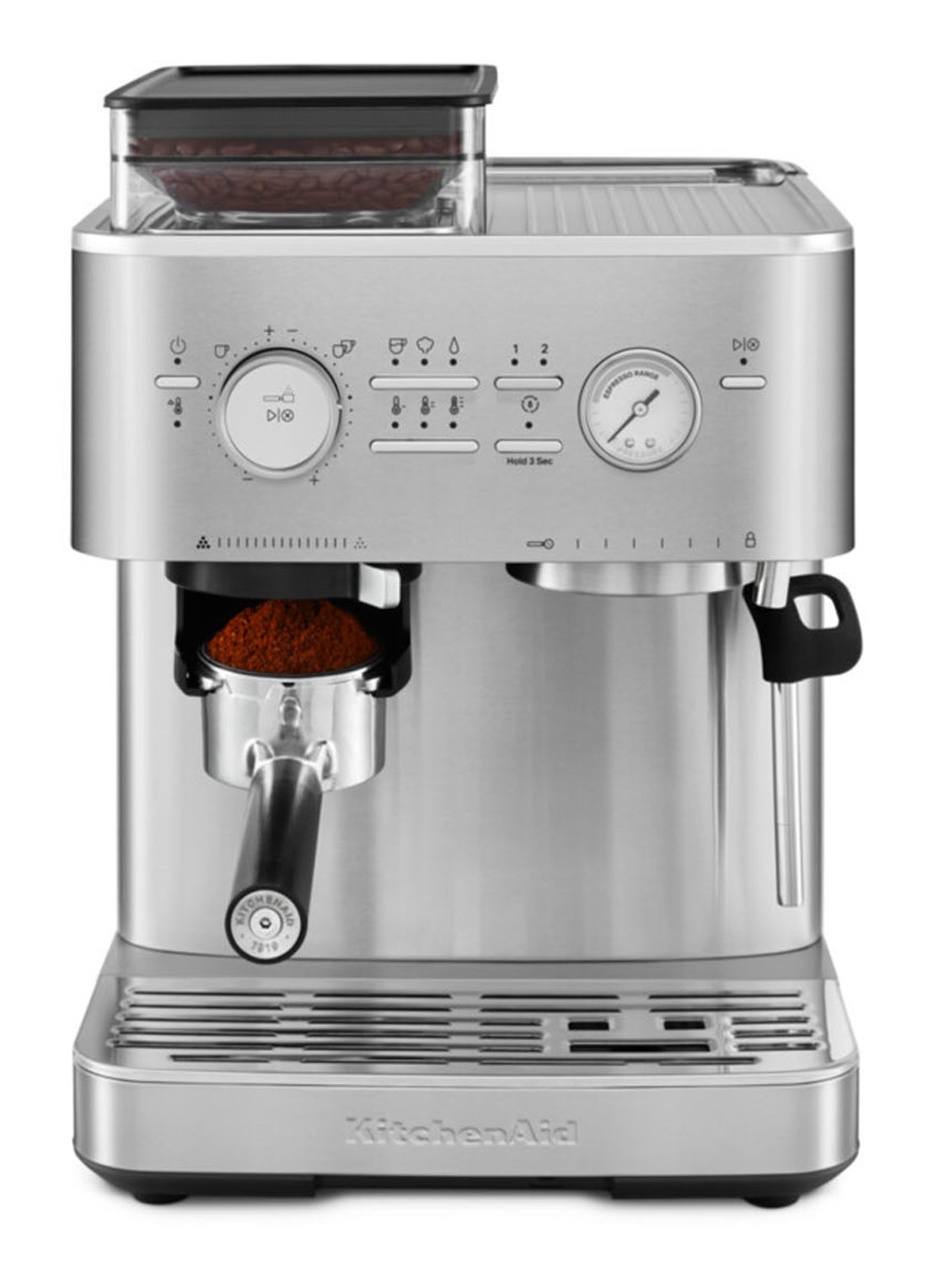KitchenAid Halfautomatische espressomachine met koffiemolen - detail 4 metallic