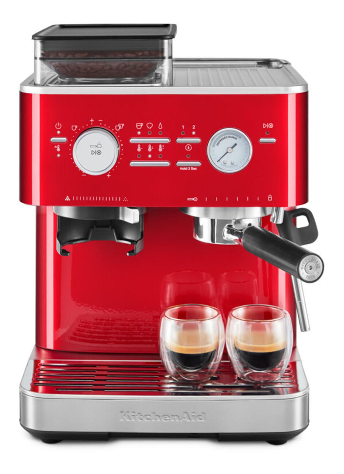 KitchenAid Halfautomatische espressomachine met koffiemolen - detail 3 rood
