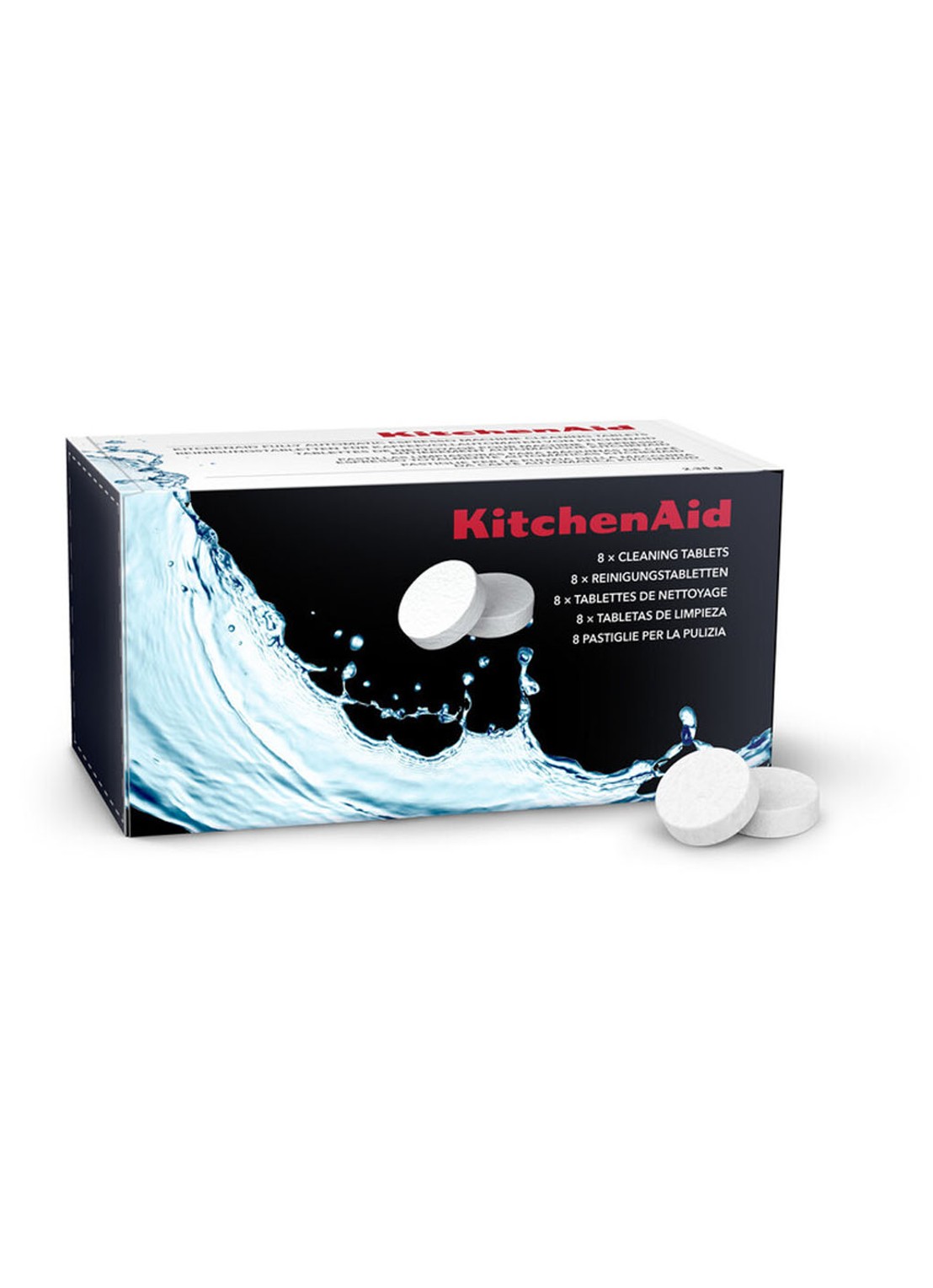 KitchenAid Reinigingstabletten set van 8 KESCT8 - achterkant 2 transparant