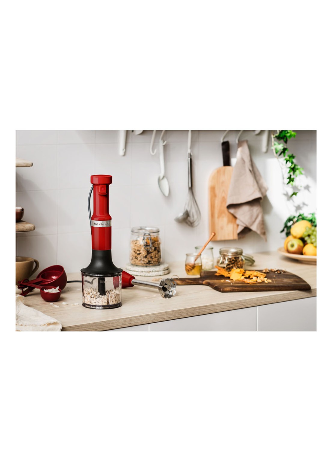 KitchenAid Staafmixer 5-delig 5KHBV83 - Keizerrood - voorkant 5 steenrood