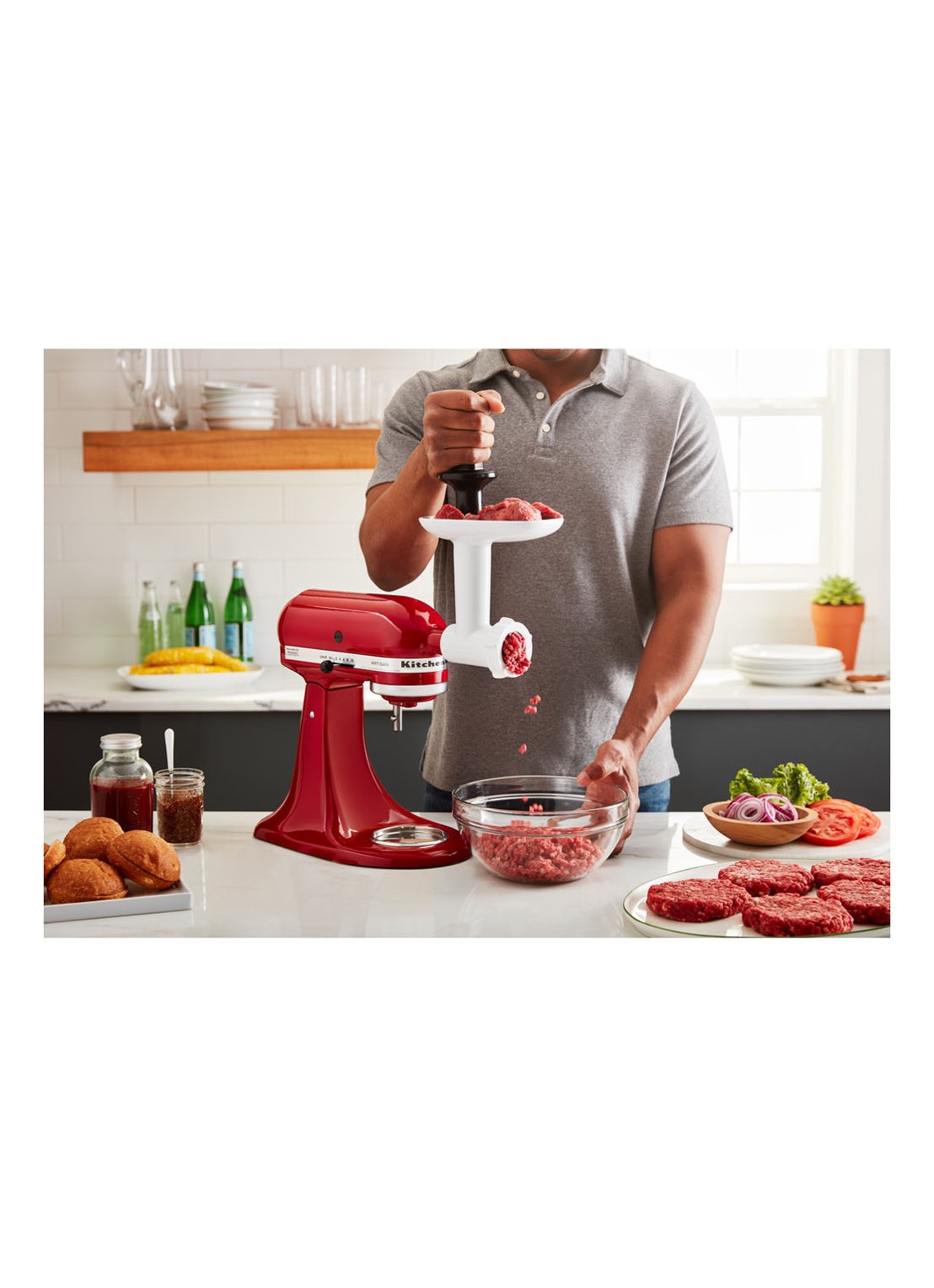 KitchenAid Voedselmolen 5KSMFGA - voorkant 2 wit
