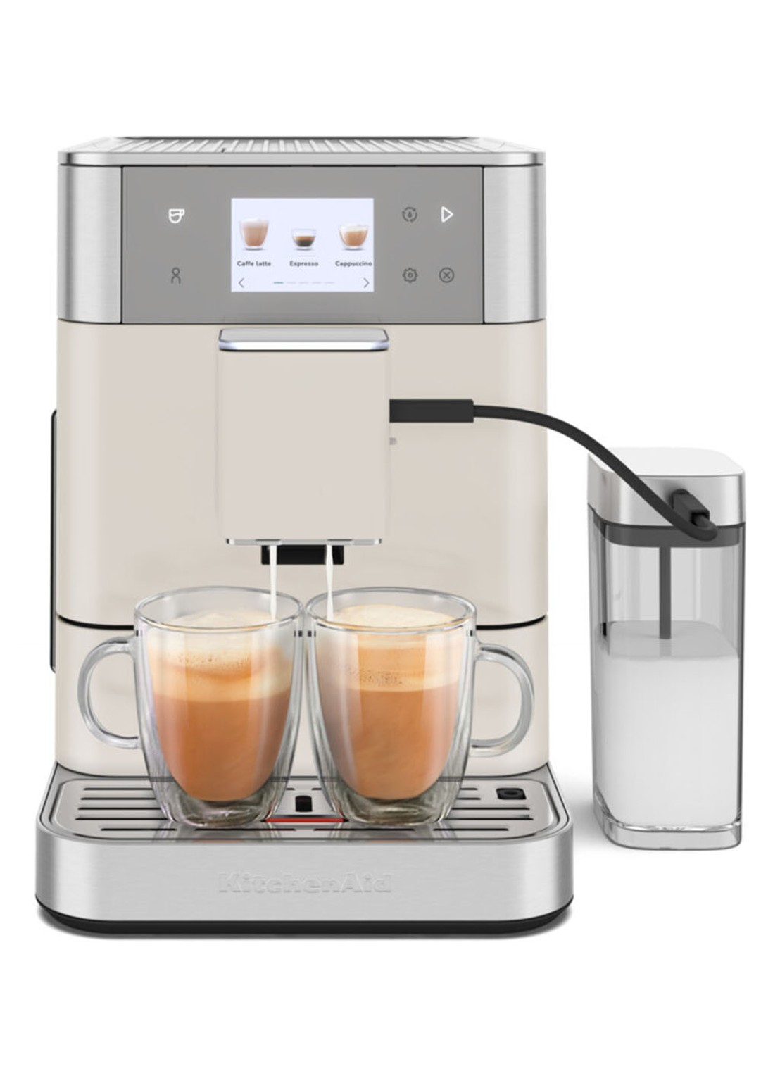 KitchenAid Volautomatische espressomachine - voorkant 2 wit