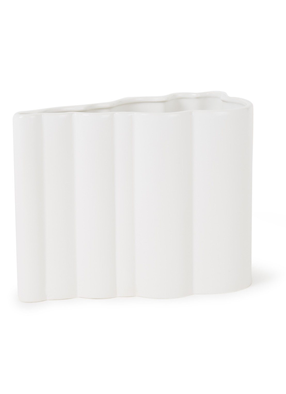 &Klevering Billow vaas 18 cm - voorkant wit