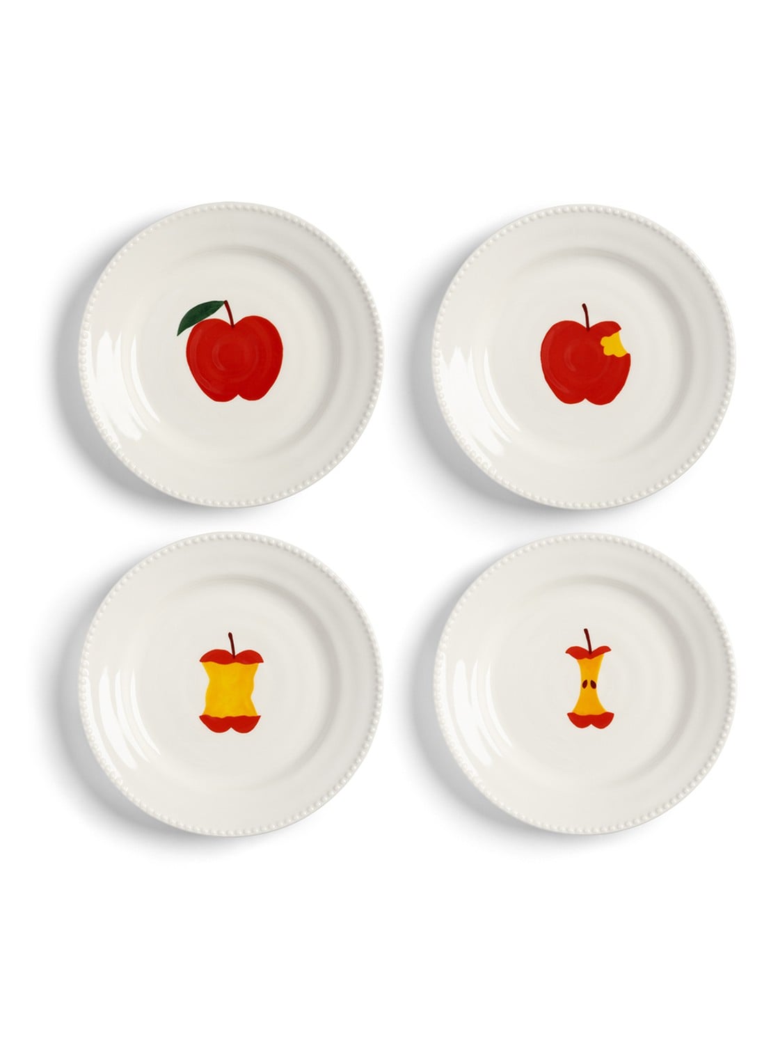 &Klevering Bliss ontbijtbord set van 4 - voorkant rood