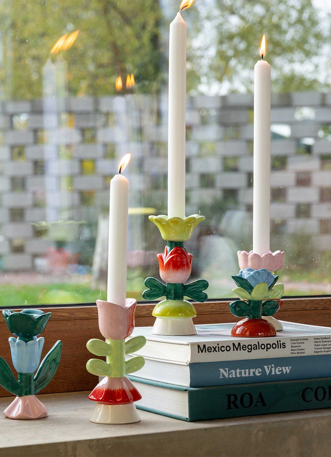 &Klevering Blume kandelaar 14 cm - achterkant 4 donkergroen