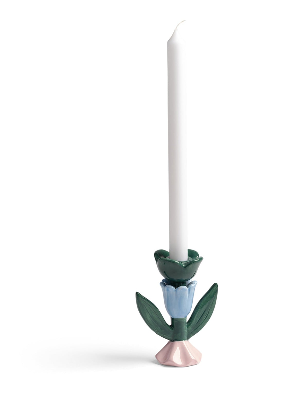 &Klevering Blume kandelaar 14 cm - voorkant 3 donkergroen