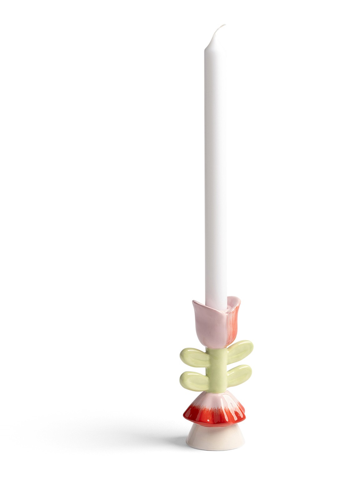 &Klevering Blume kandelaar 15 cm - voorkant 2 lichtgroen