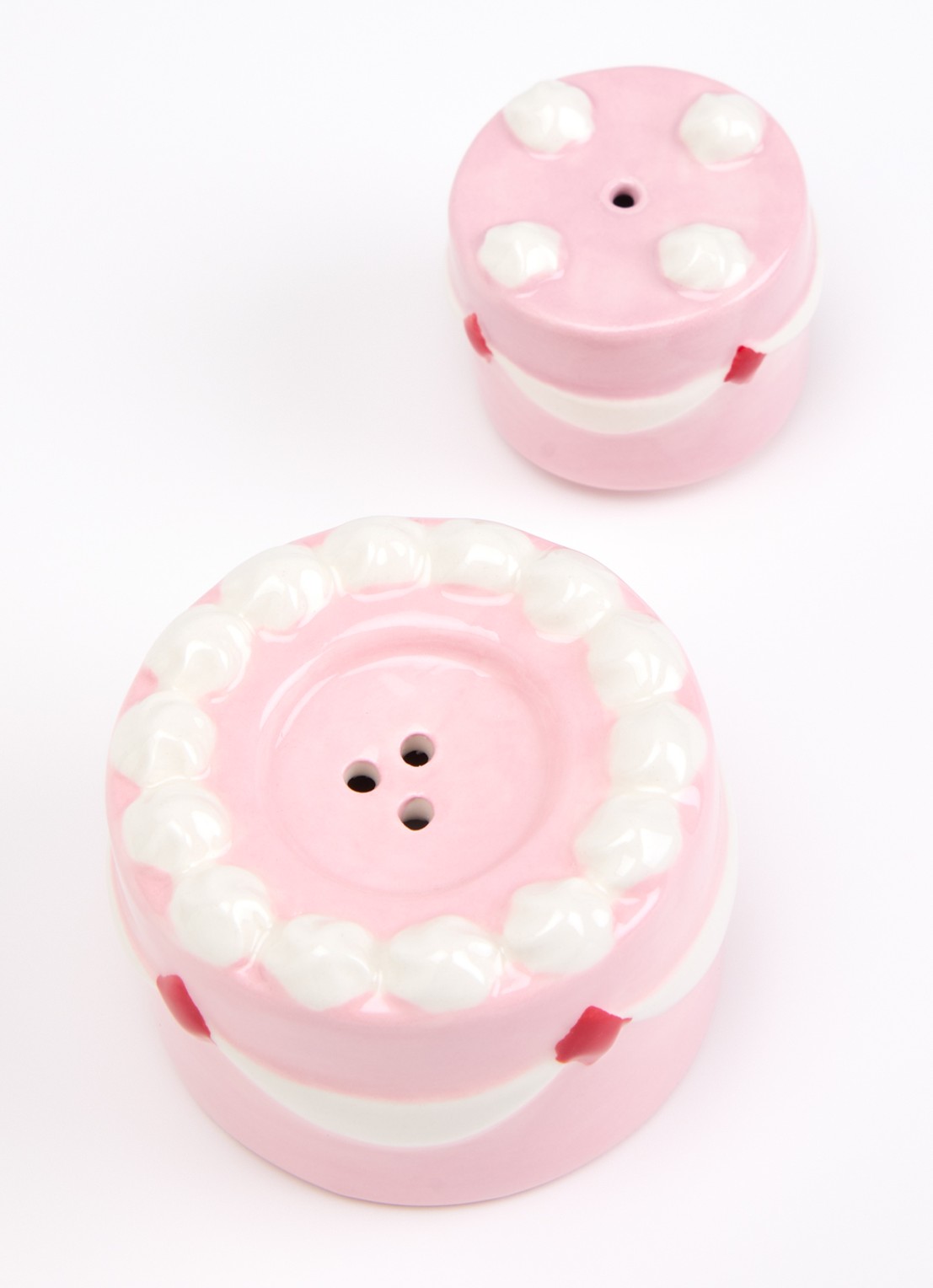 &Klevering Cake peper- en zoutmolen 2-delig - voorkant 2 roze