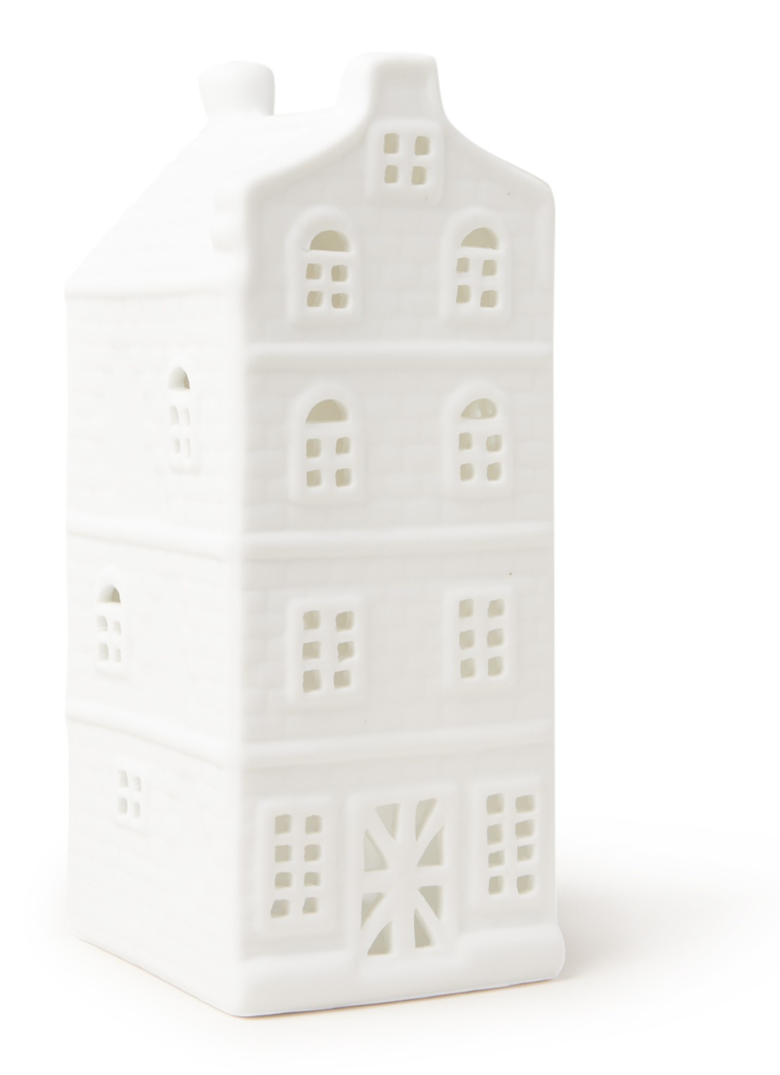 &Klevering Canal house waxinelichthouder 13,5 cm - voorkant wit