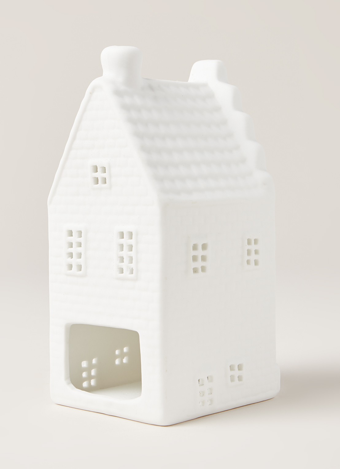 &Klevering Canal house waxinelichthouder 13,5 cm - detail wit