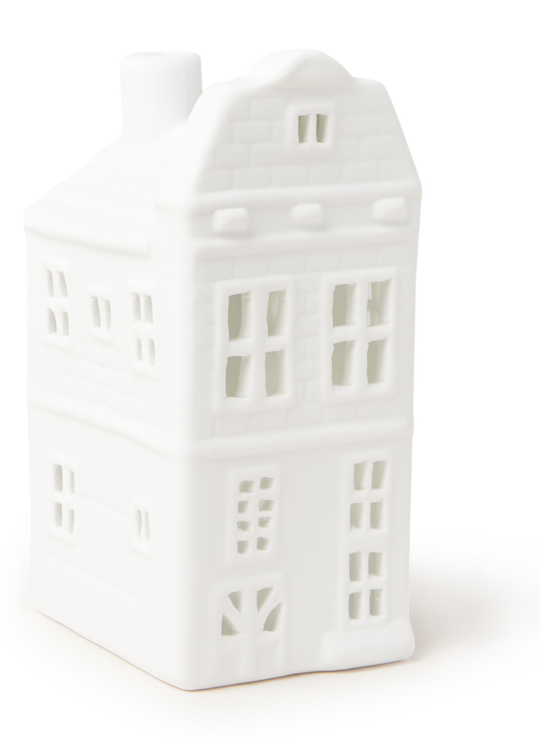 &Klevering Canal house waxinelichthouder 13,5 cm - voorkant wit