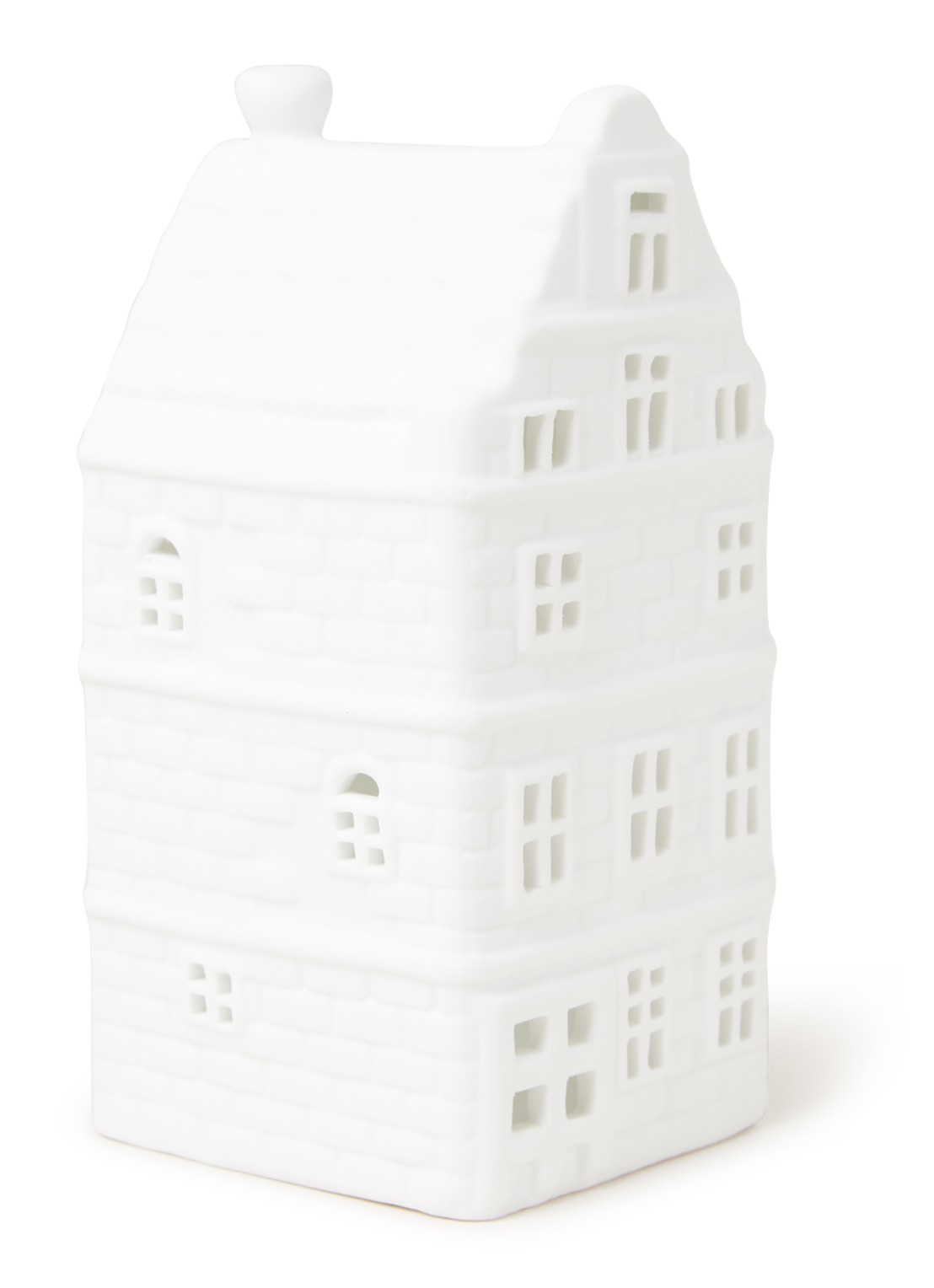 &Klevering Canal house waxinelichthouder 13 cm - voorkant 2 wit
