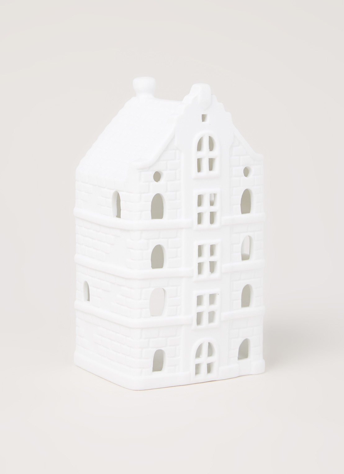 &Klevering Canal house waxinelichthouder 16 cm - voorkant 2 wit