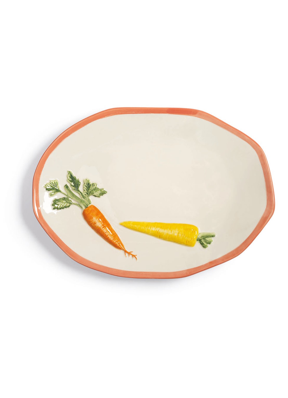 &Klevering Carota serveerschaal 40 cm - voorkant oranje