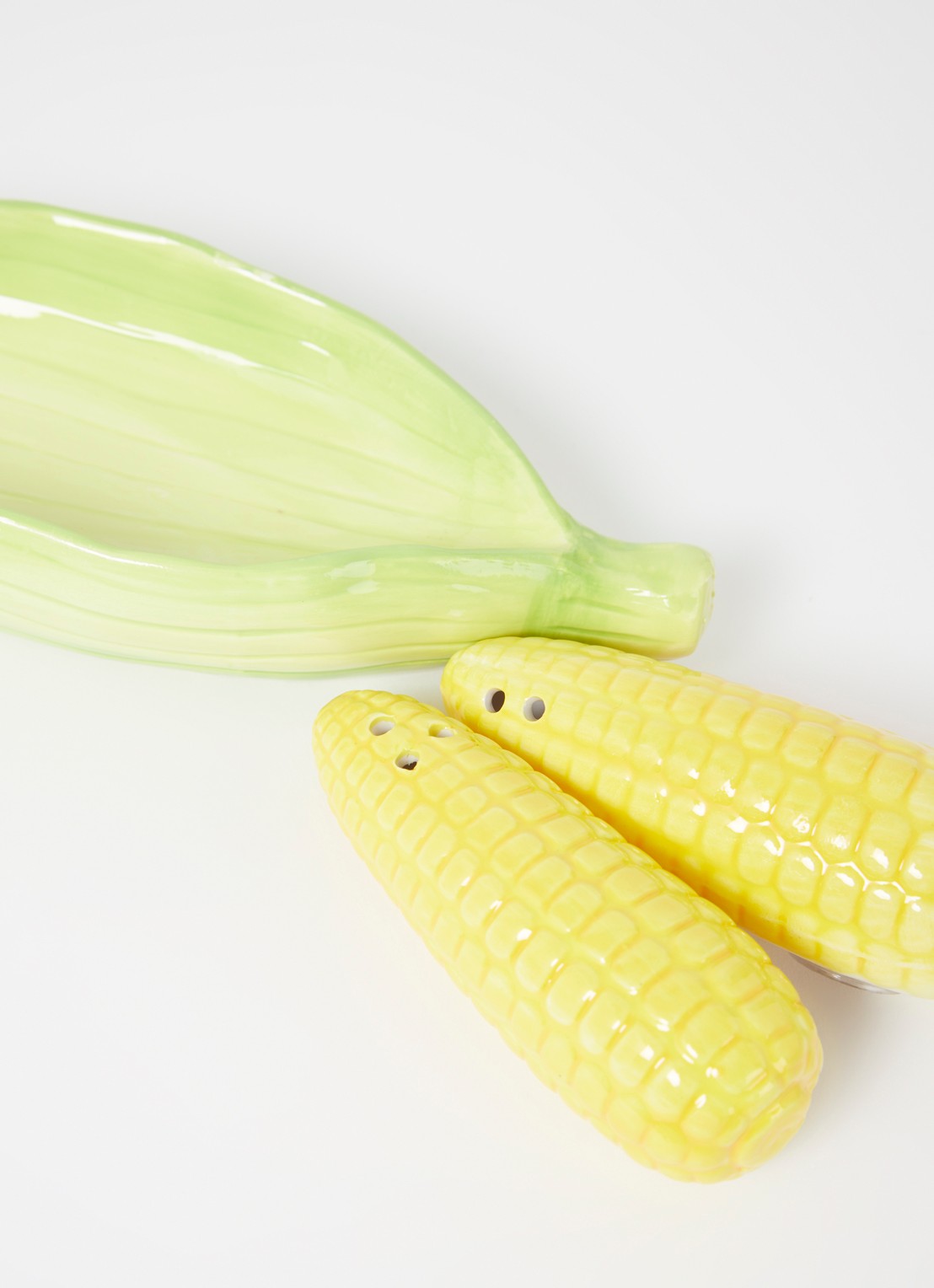 &Klevering Corn peper & zoutstel 4,5 cm 3-delig - detail 2 abrikoos