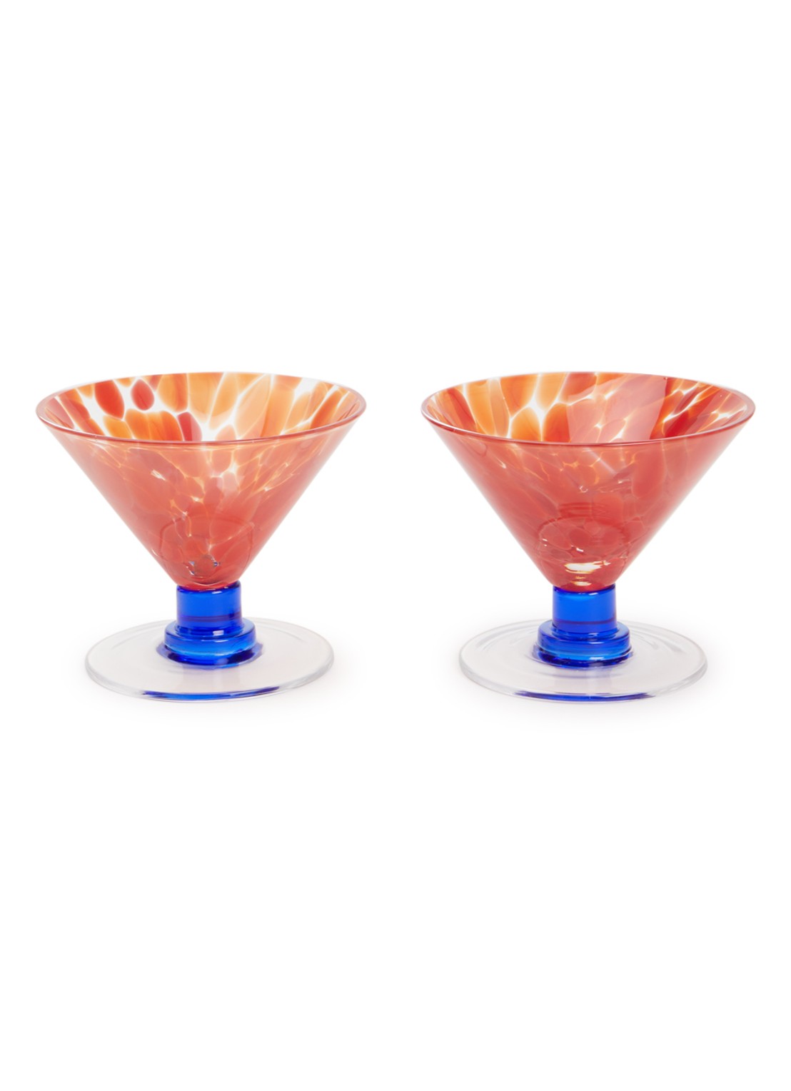 &Klevering Coupe Rialto cocktailglas 15 cl set van 2 - voorkant oranje
