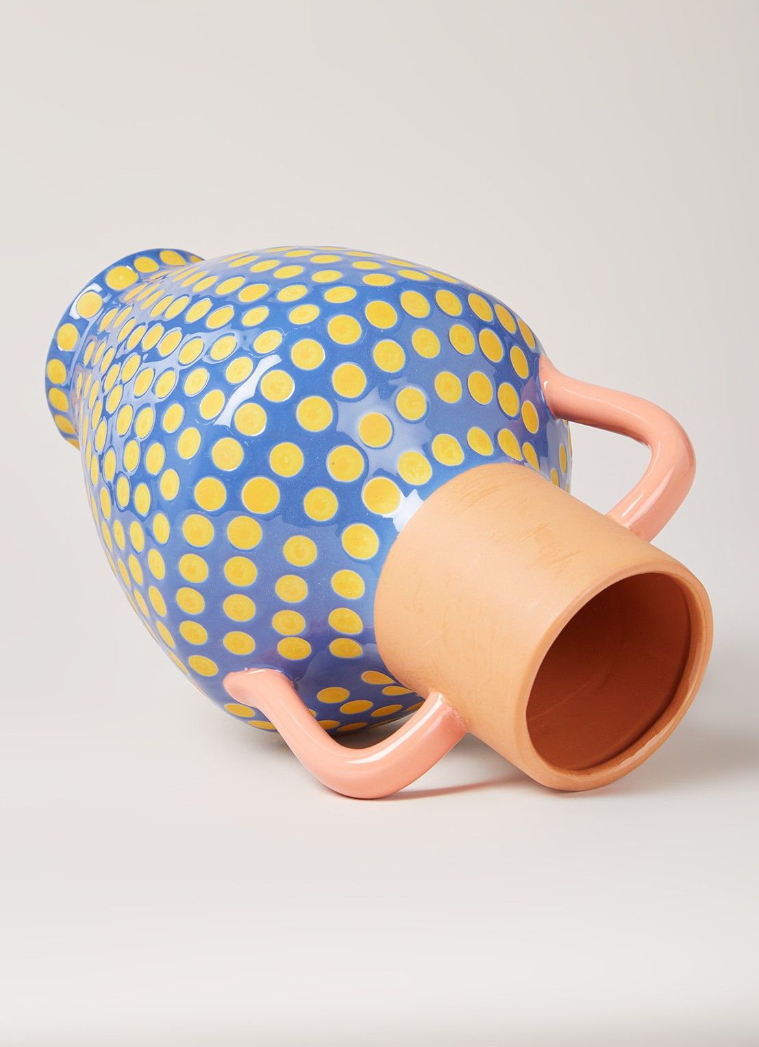 &Klevering Dotted vaas 25 cm  - detail blauw