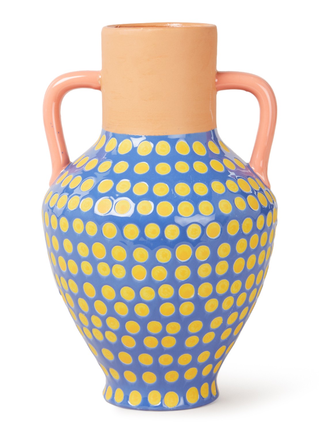 &Klevering Dotted vaas 25 cm  - voorkant 2 blauw