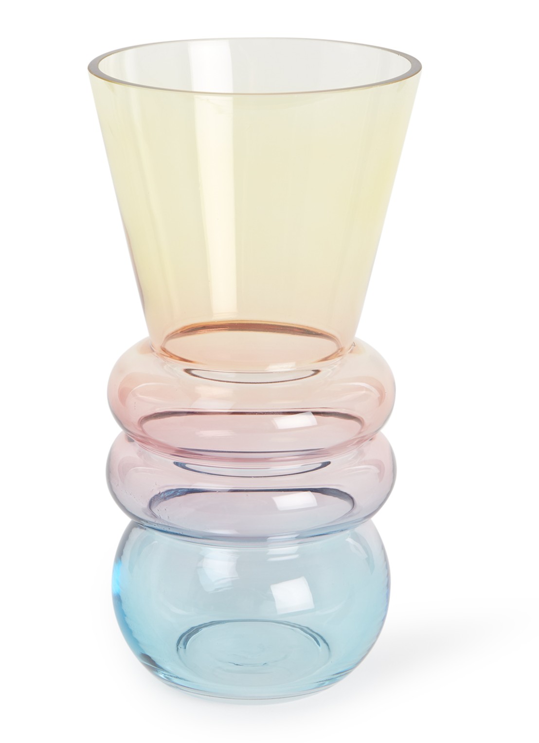 &Klevering Droplet vaas 25 cm  - voorkant multicolor