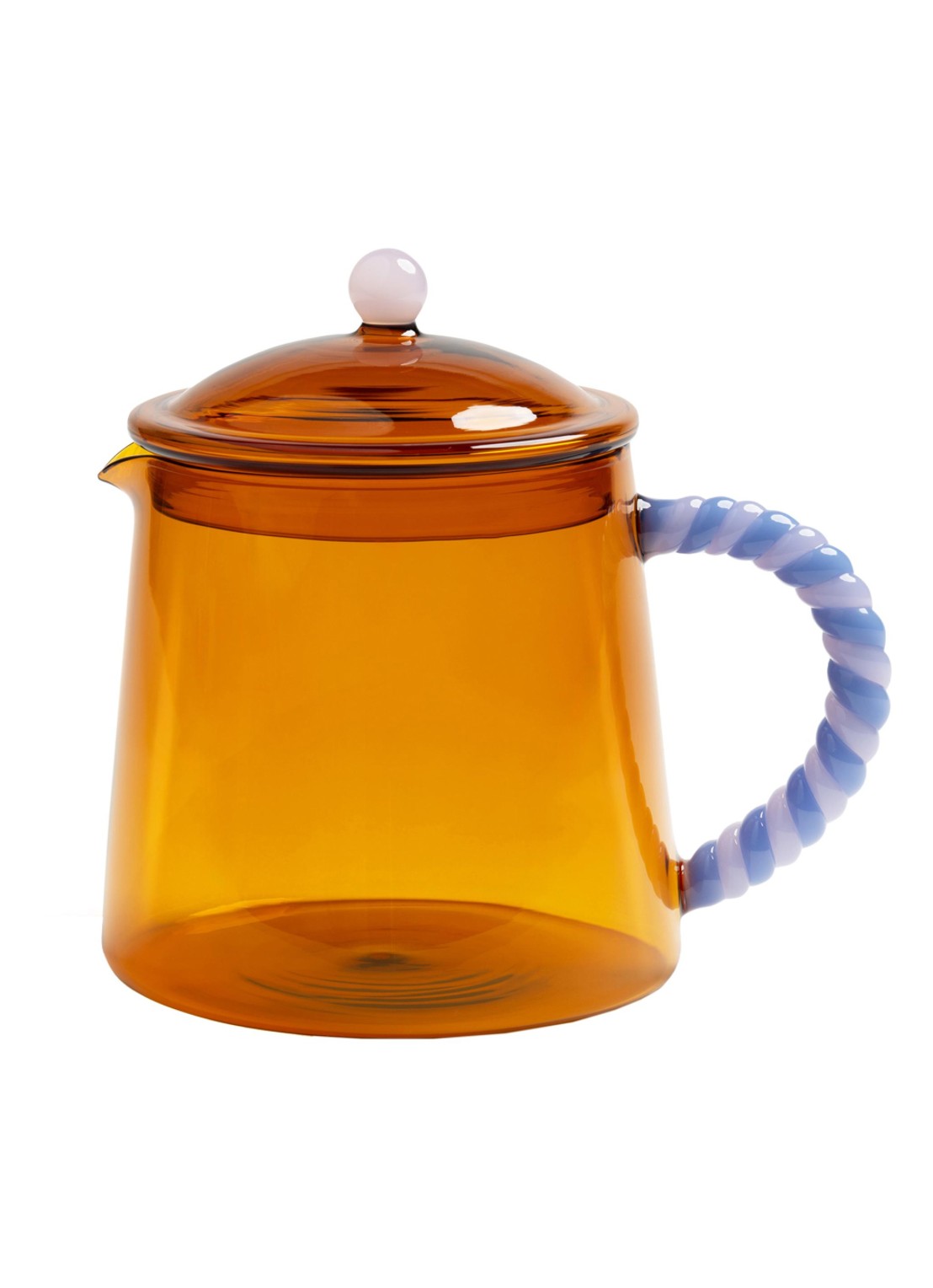 &klevering Duet theepot 1 liter - voorkant oranjebruin