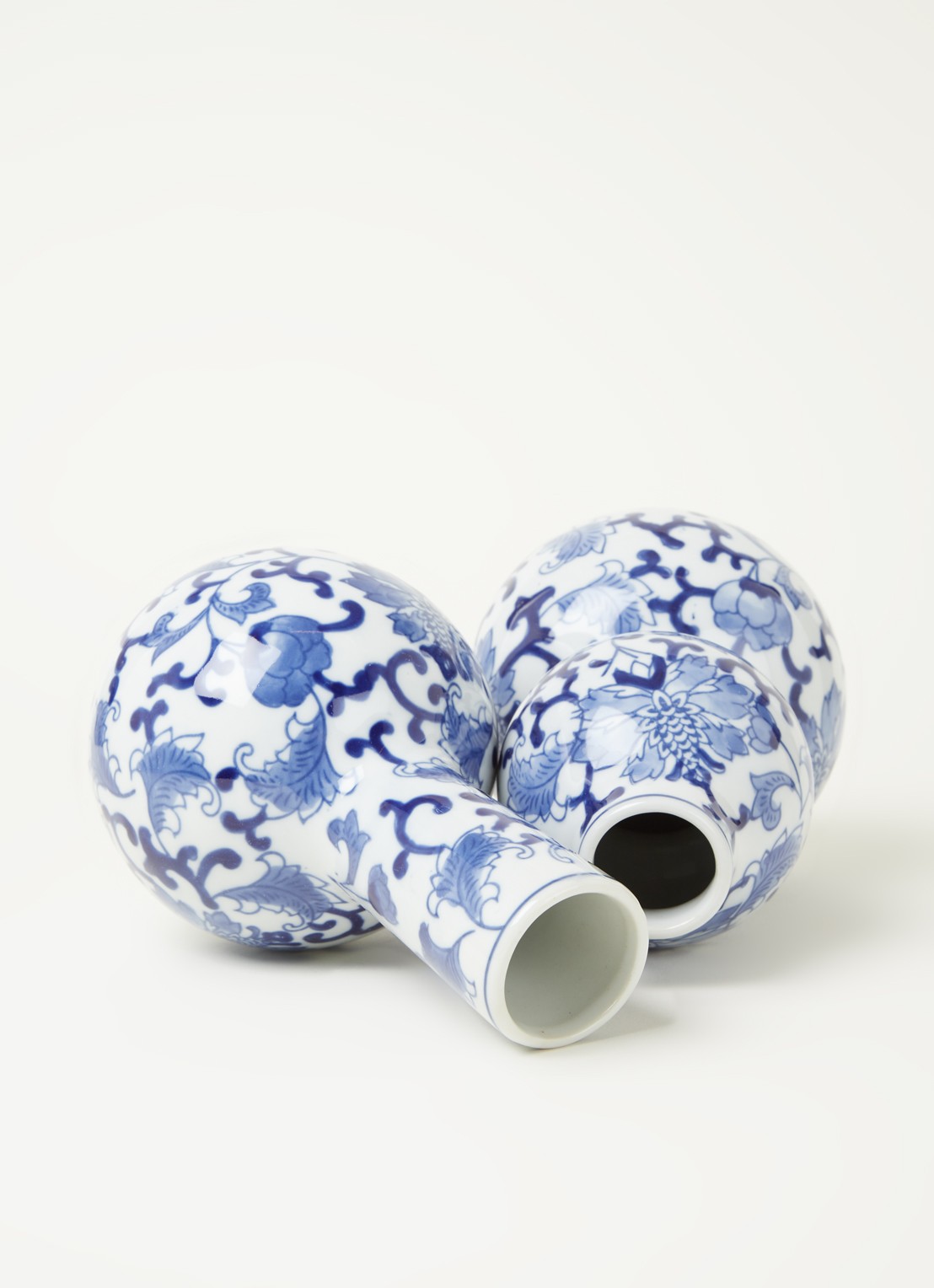 &Klevering Dutch Delight vaas 20 cm set van 2 - detail blauw