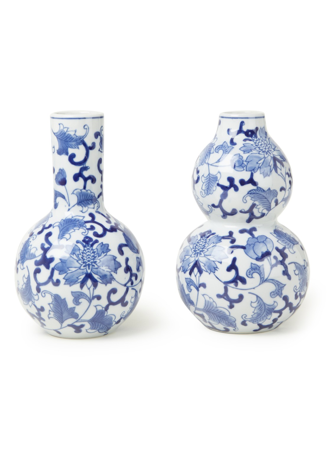 &Klevering Dutch Delight vaas 20 cm set van 2 - voorkant 2 blauw