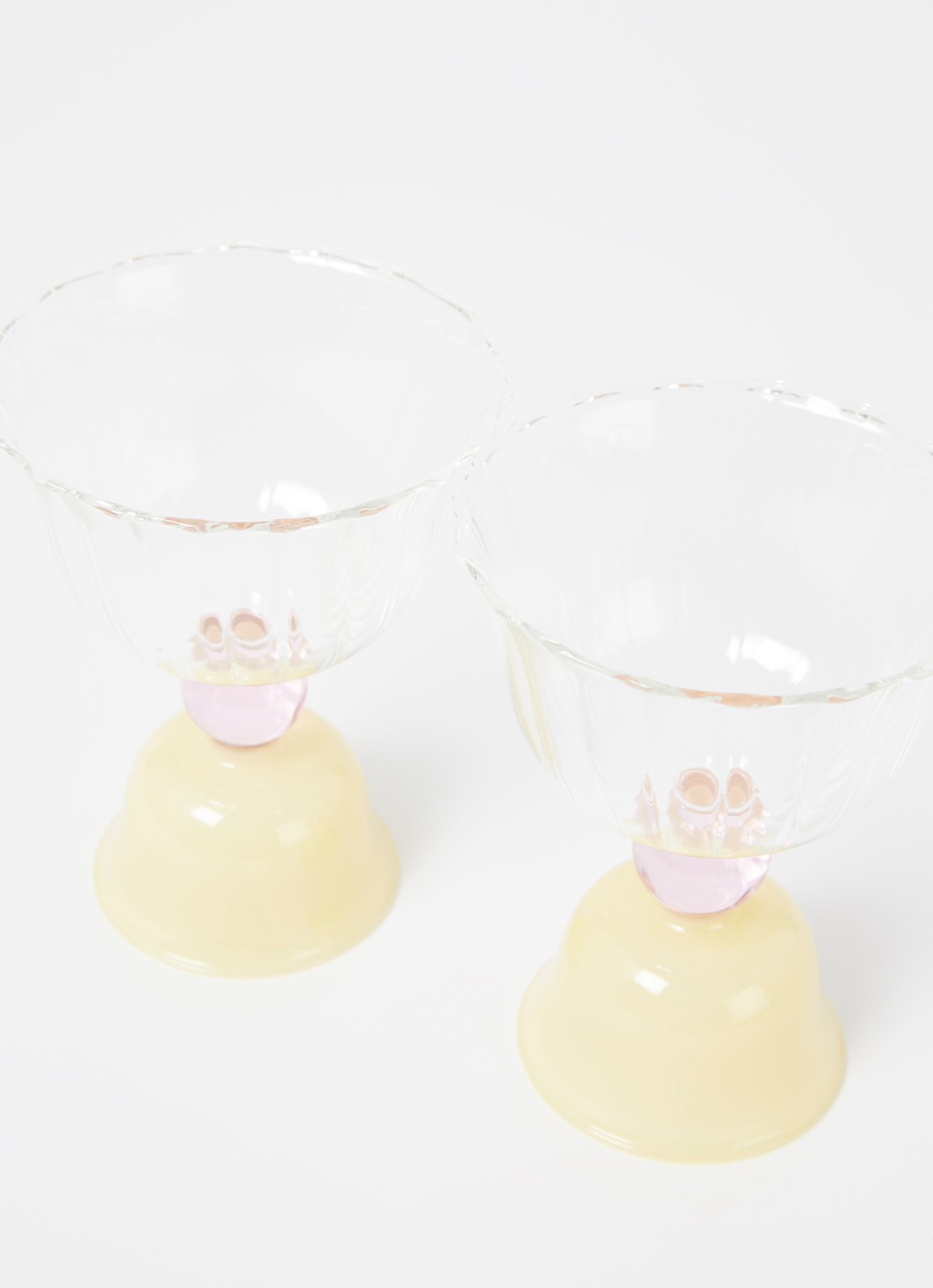 &Klevering Glass Tulip coupe 20 cl set van 2 - detail 2 mosterd
