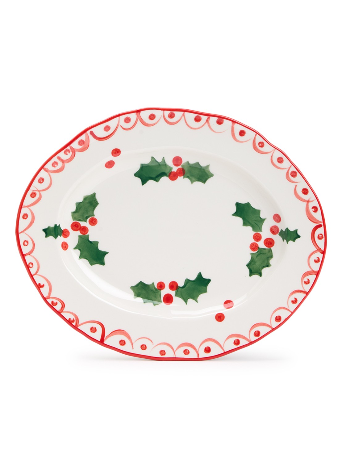 &Klevering Holly serveerschaal 27 cm - voorkant rood