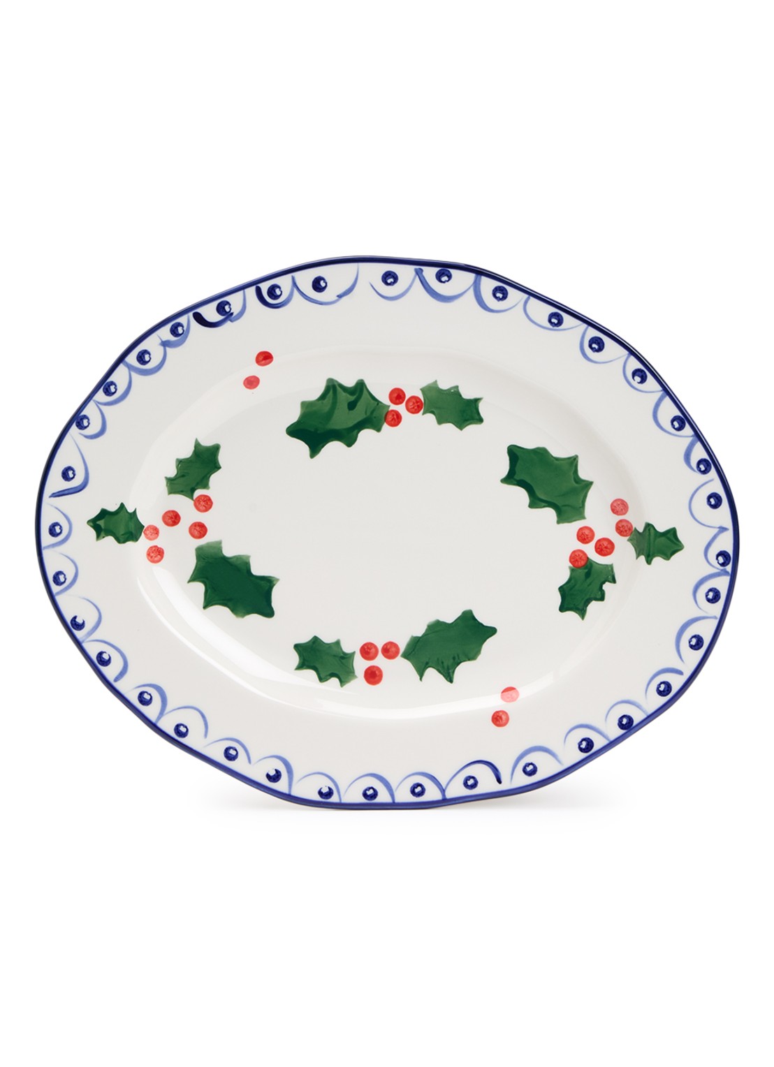 &Klevering Holly serveerschaal 34 cm - voorkant blauw