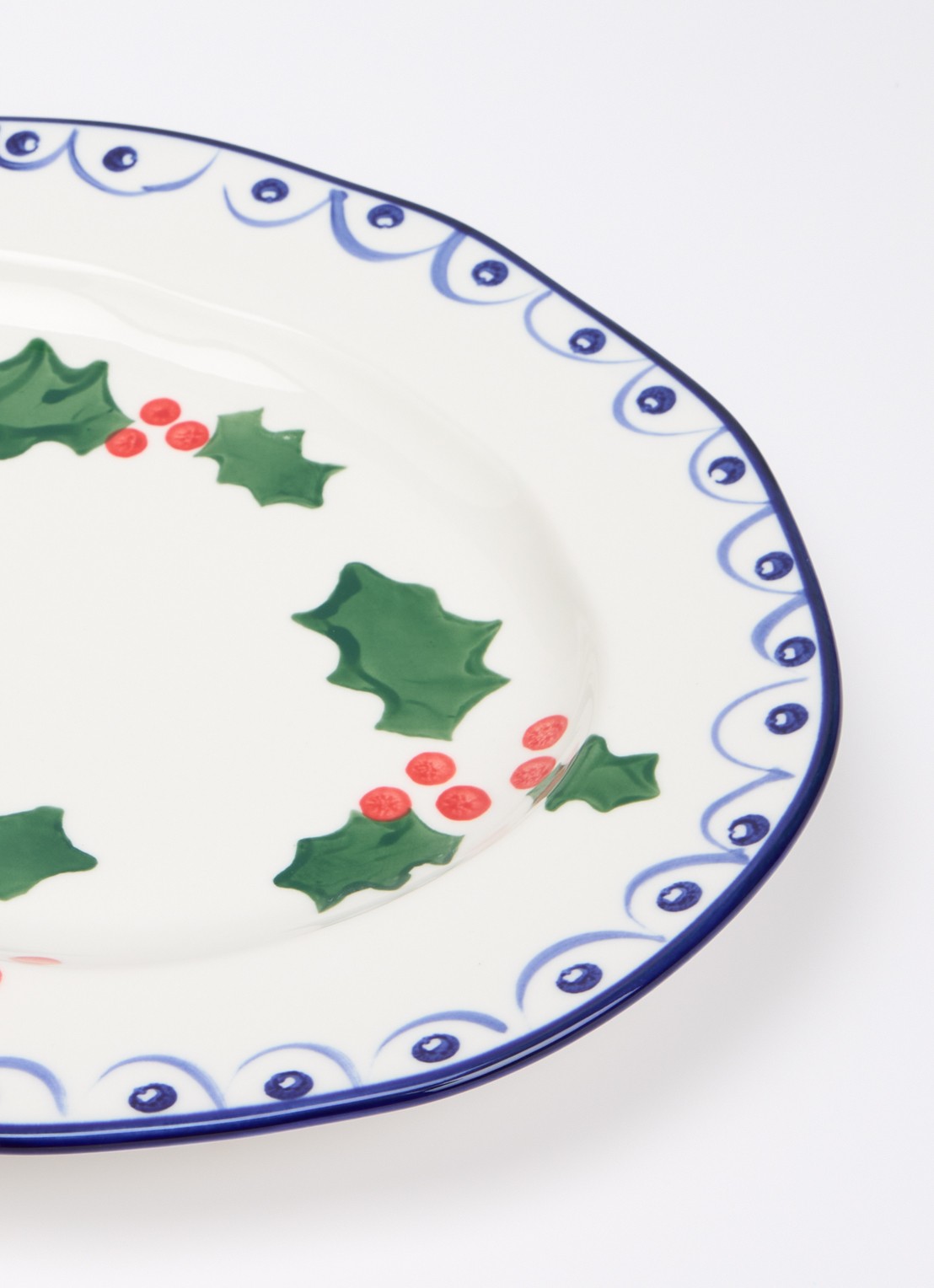 &Klevering Holly serveerschaal 34 cm - voorkant 2 blauw