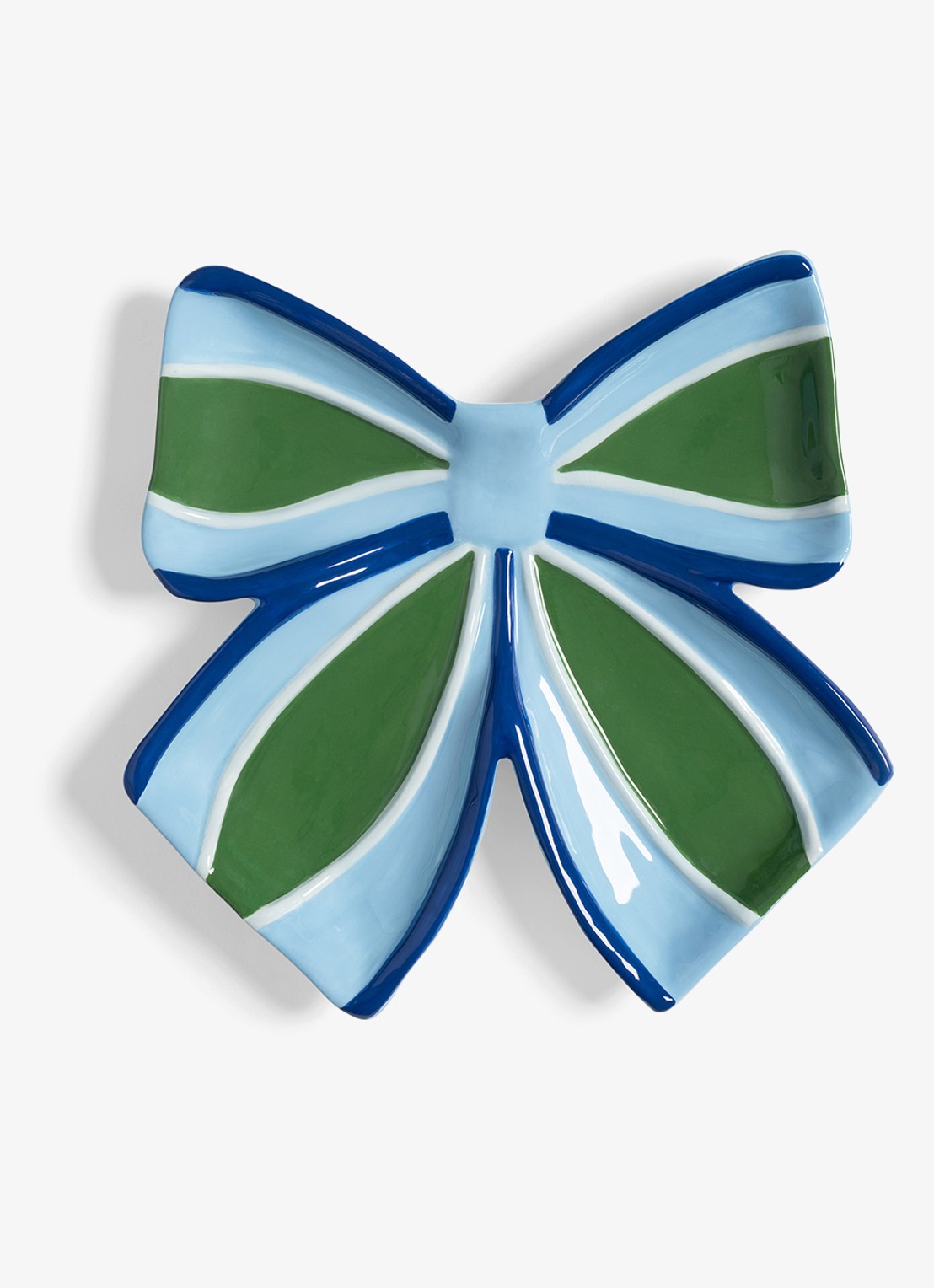 &Klevering Lint bord van keramiek 22 cm - voorkant blauw