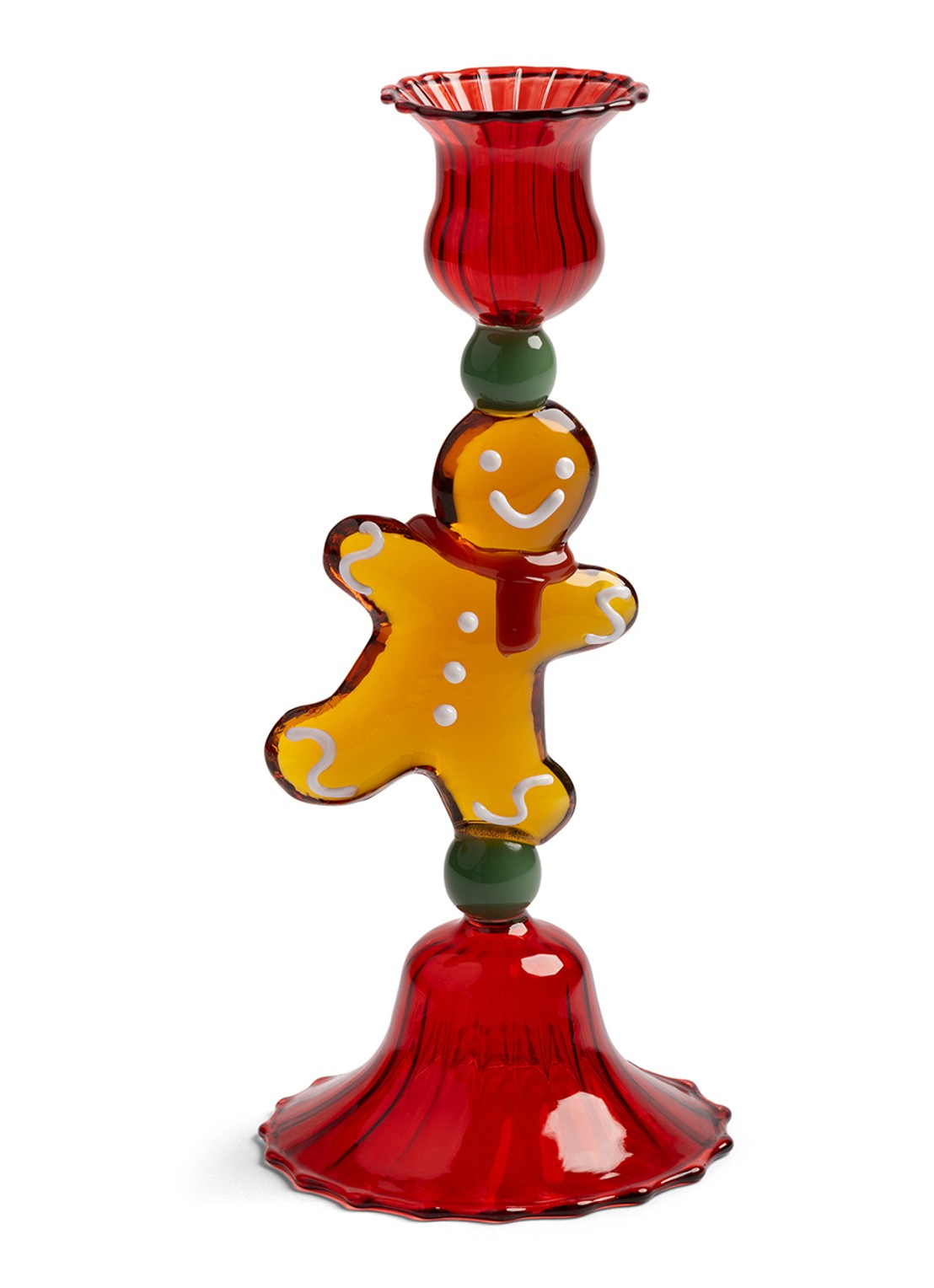 &Klevering Merry Gingerbread kandelaar 18 cm - voorkant 4 rood
