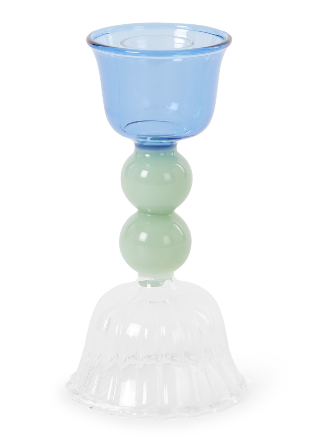 &Klevering Perle kandelaar 12 cm - voorkant blauw