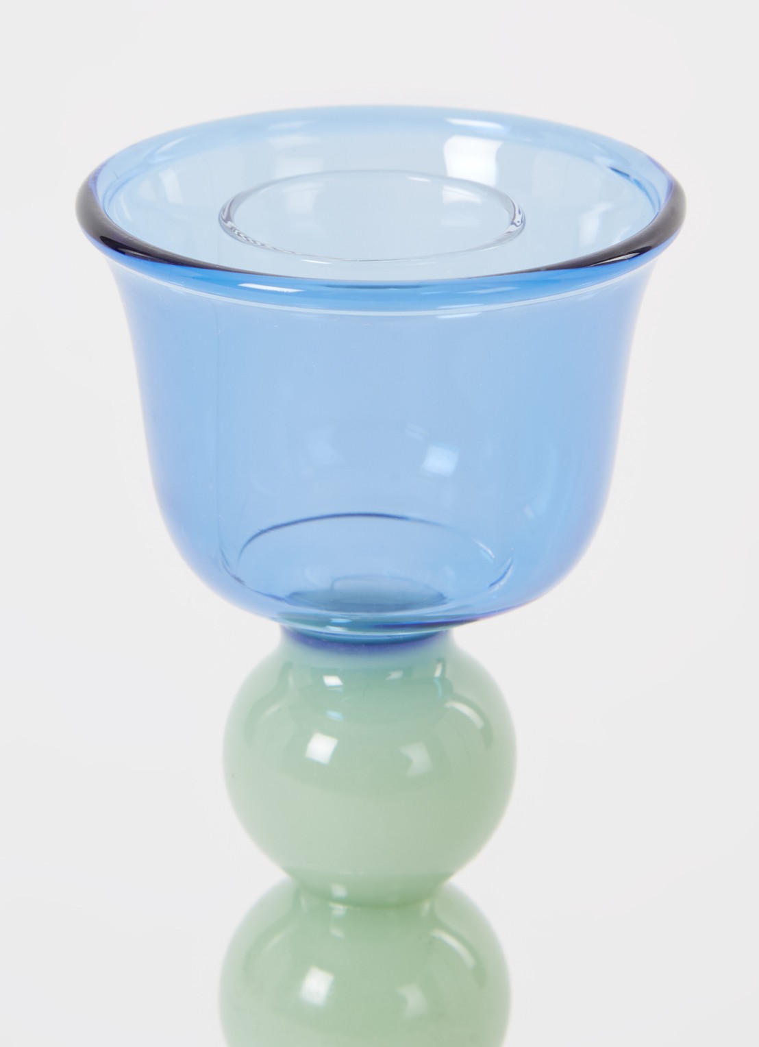 &Klevering Perle kandelaar 12 cm - voorkant 2 blauw