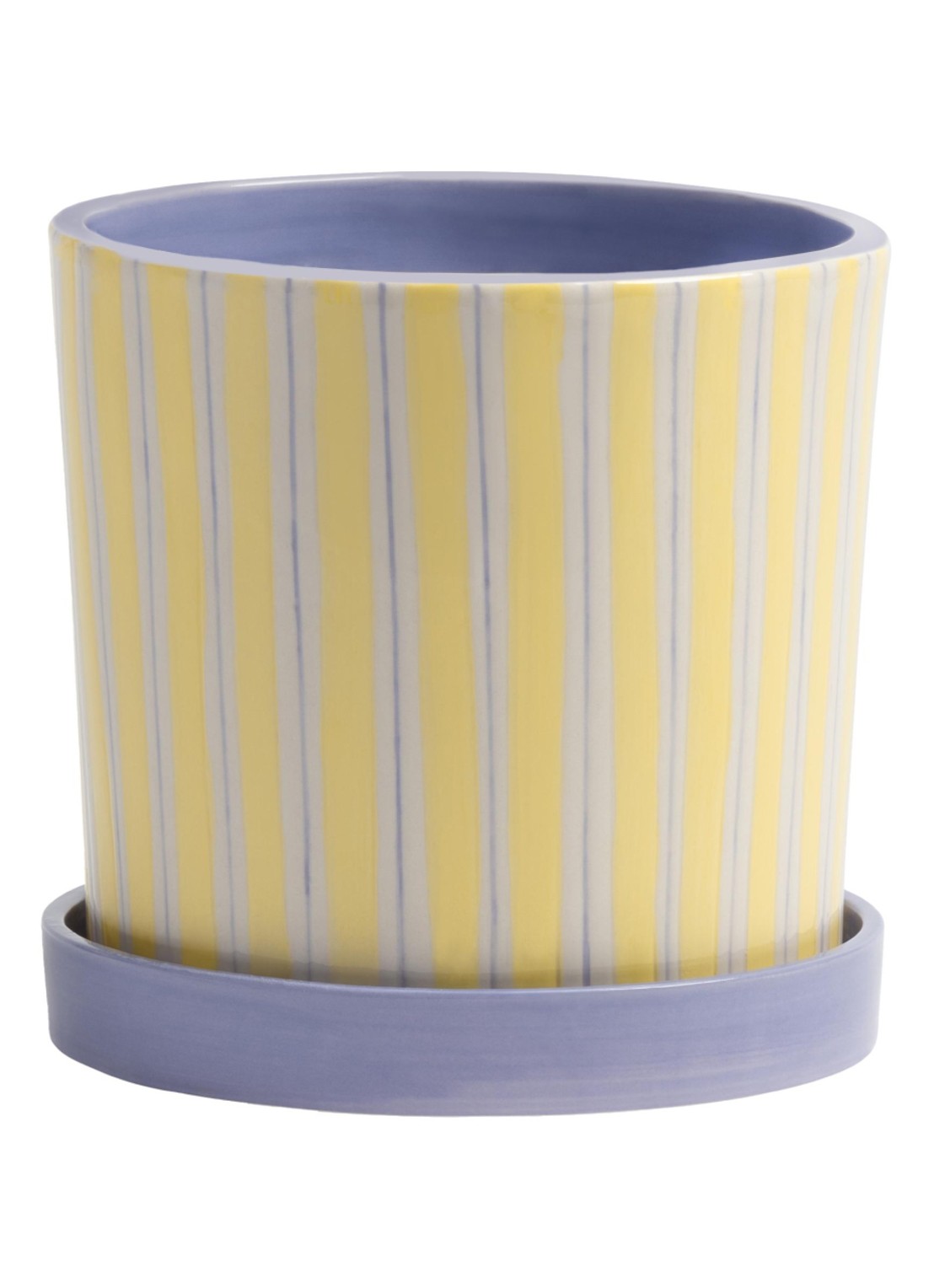 &klevering Ray bloempot 13,5 cm - voorkant vanillegeel