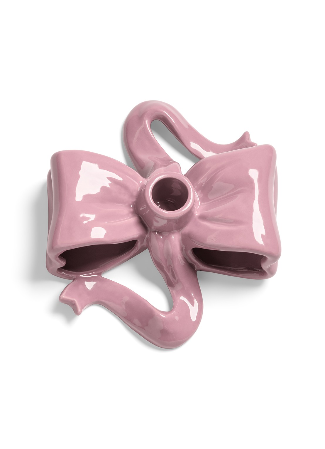 &Klevering Ribbon kaarshouder van aardewerk - voorkant 3 oudroze