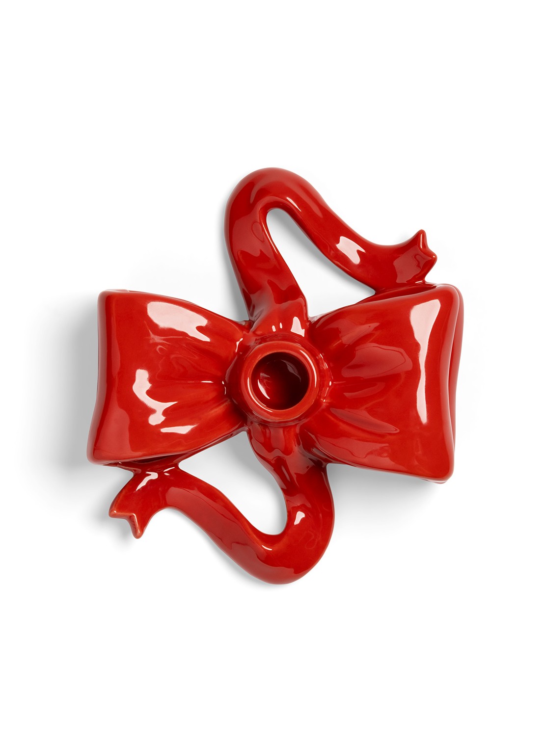 &Klevering Ribbon kaarshouder van aardewerk - detail 3 rood