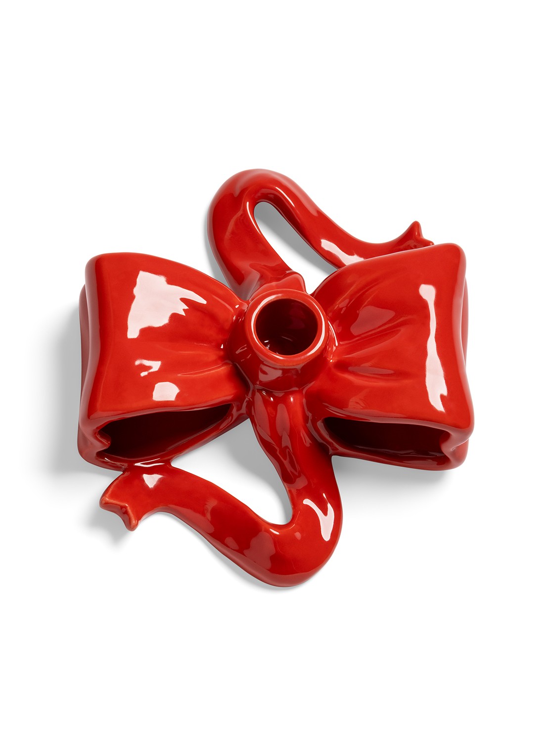&Klevering Ribbon kaarshouder van aardewerk - detail 4 rood