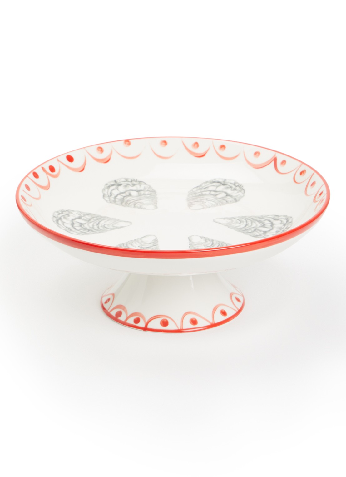 &Klevering Sirène Oyster serveerschaal 26 cm - voorkant rood