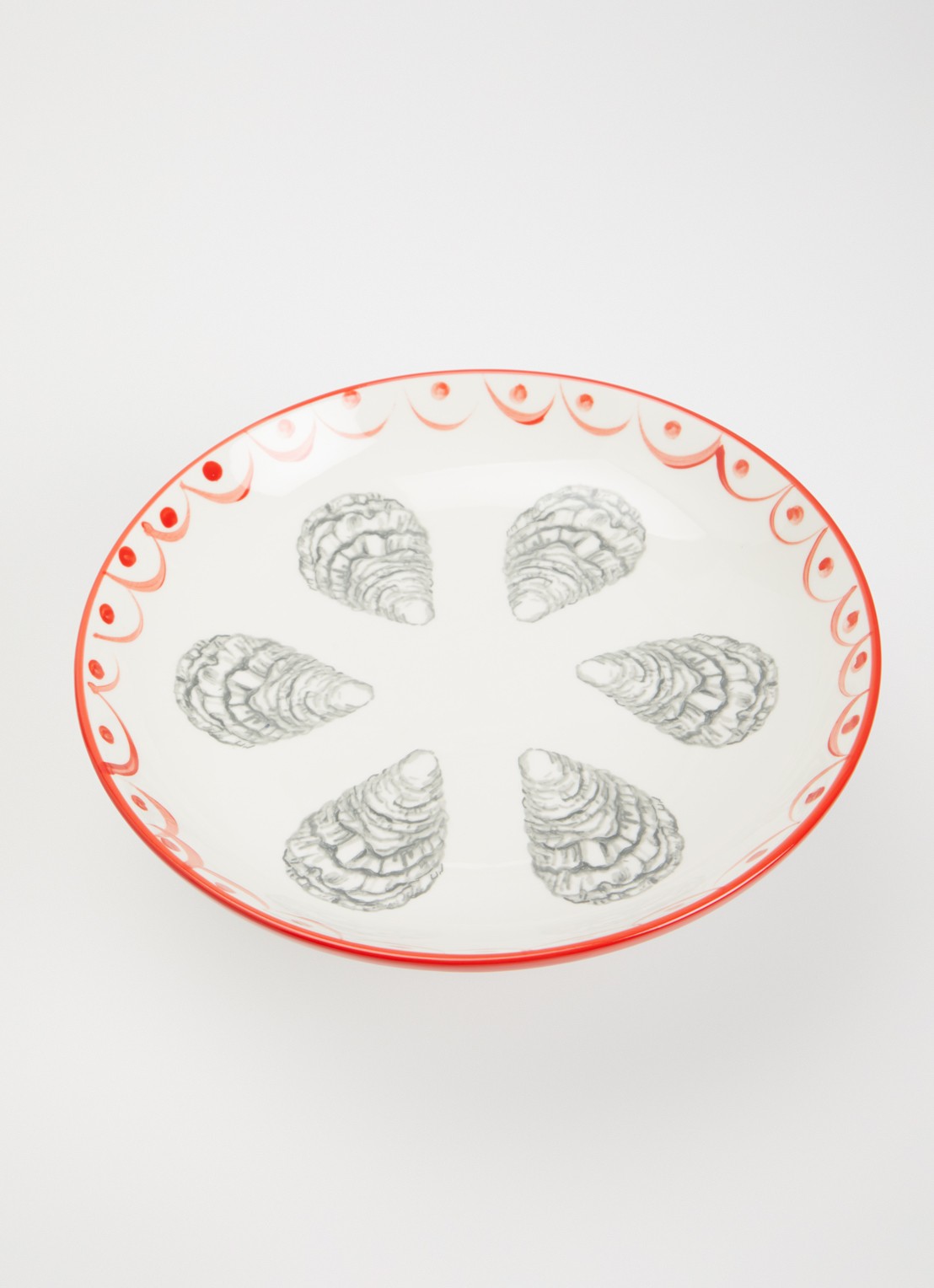 &Klevering Sirène Oyster serveerschaal 26 cm - voorkant 2 rood
