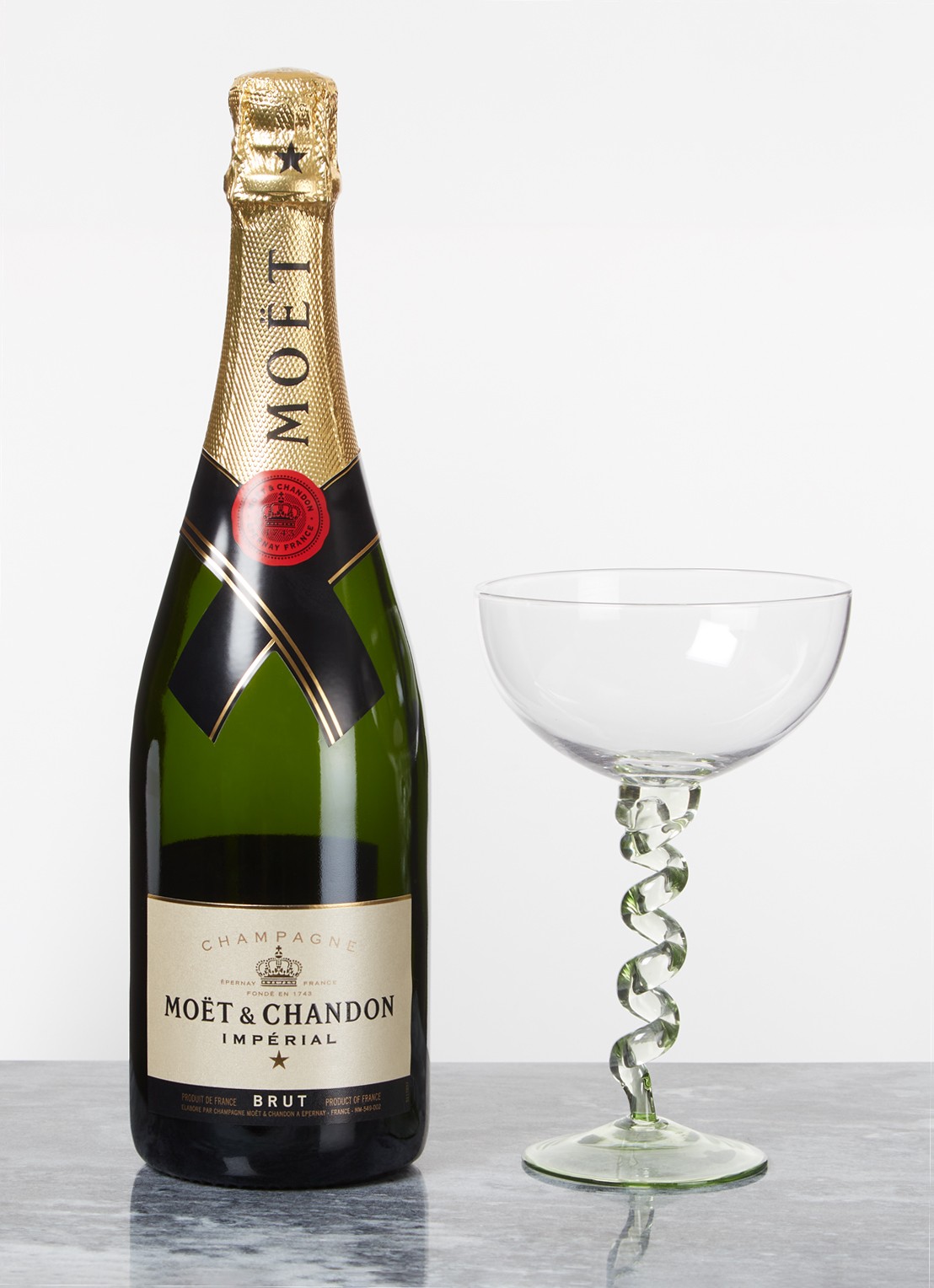 &Klevering Spiral coupe 30 cl set van 2  - voorkant 2 lichtgroen