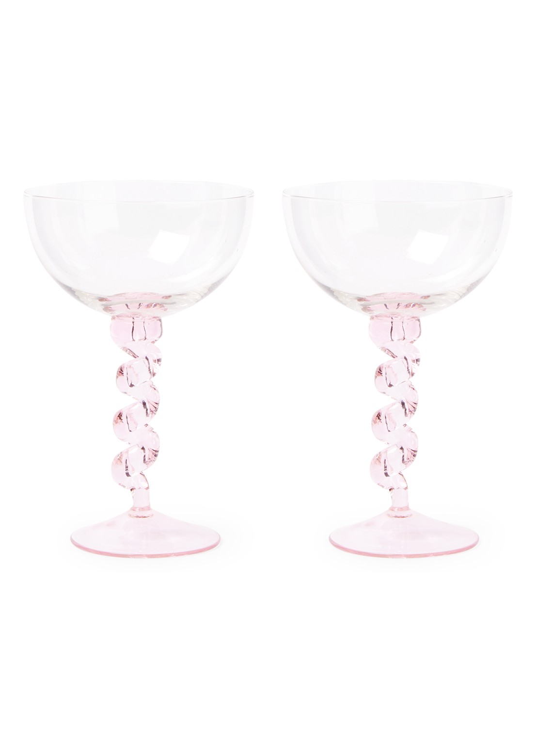 &Klevering Spiral coupe 30 cl set van 2  - voorkant lichtroze