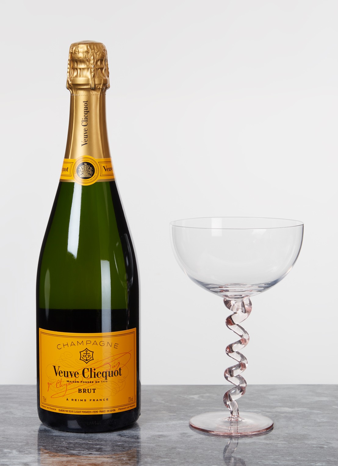 &Klevering Spiral coupe 30 cl set van 2  - voorkant 2 lichtroze