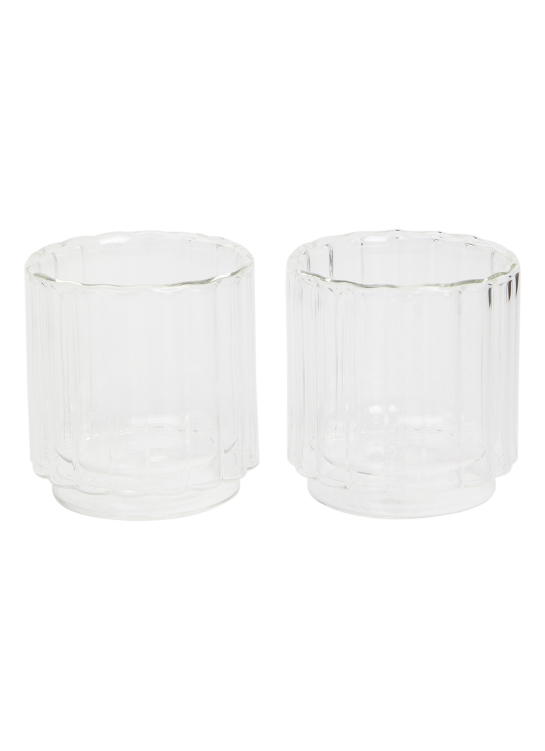 &Klevering Tube dubbelwandig glas 20 cl set van 2 - voorkant transparant