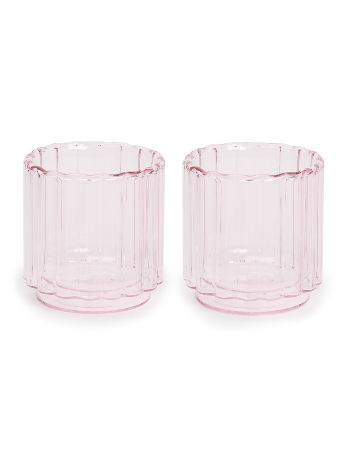 &Klevering Tube dubbelwandig glas 20 cl set van 2 - voorkant roze